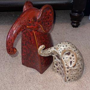 Two ceramic elephants